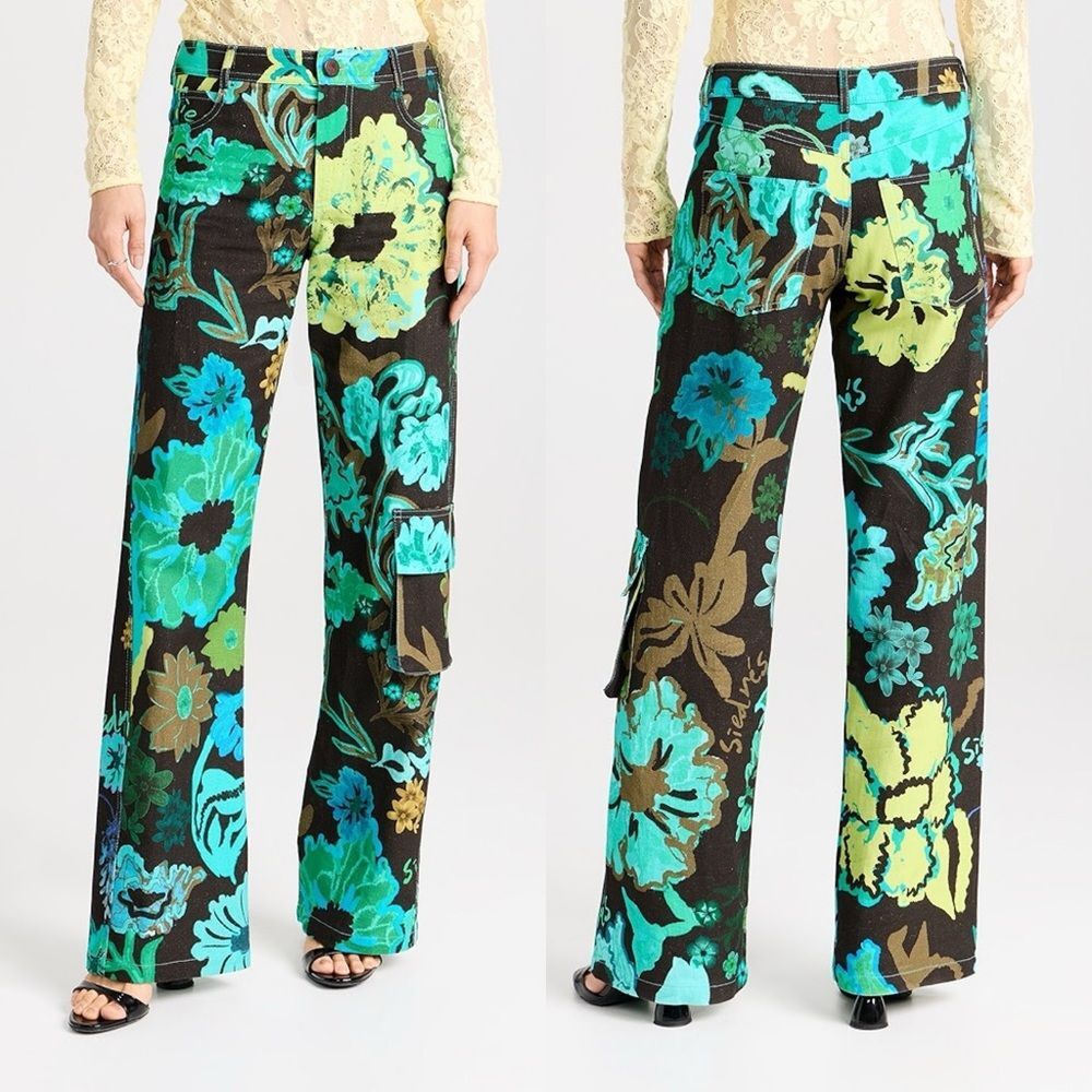 SIEDRES Essie Cargo Pants Size 34 XS Multi Floral Wide Leg Trousers